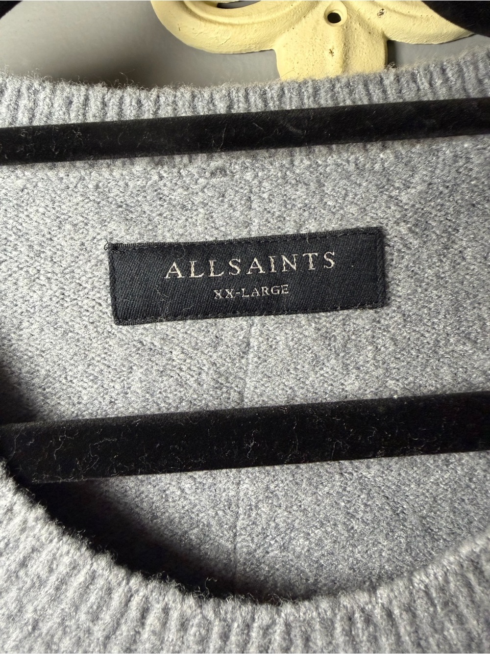 All Saints Light Gray Men's Crewneck Sweater - Picture 2 of 7